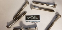 12 1/2 X 6 18-8 Stainless Steel Hex Head Lag Screws