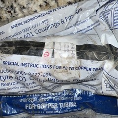 DRESSER PA Compression Coupling 1.375 X 1.125 PE Polyethylene to Copper Gas Pipe