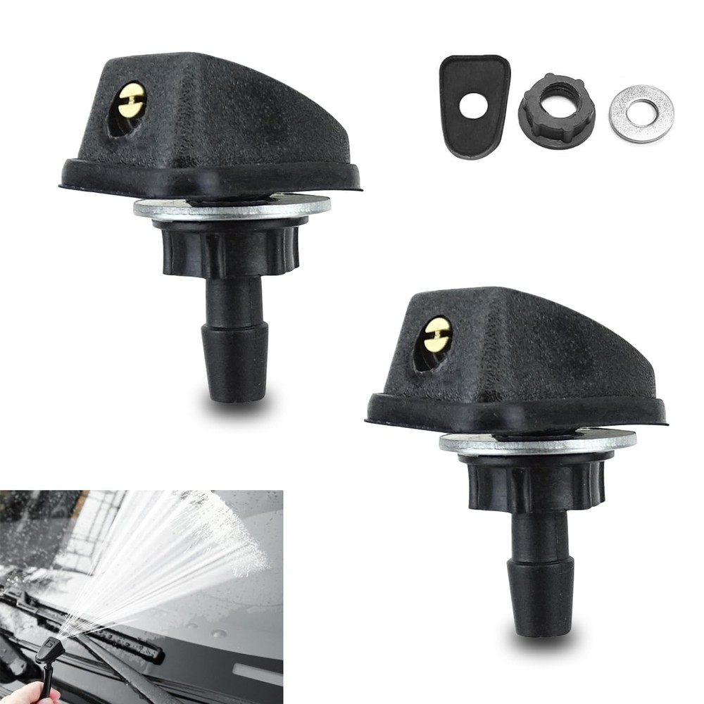 2 PCS Car Front Windshield Washer Nozzle Kit, 1.06In x 0.62In x 0.86In Adjust…