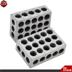 1-2-3 Blocks 23 Holes .0002″ Machinist 123 Jig 1 Matched Pair High Precision US
