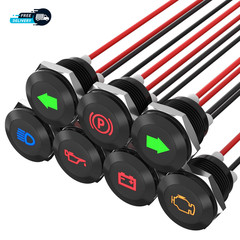 12V LED Indicator Light Small Indicator Light Waterproof 1/2″ Panel Cutout