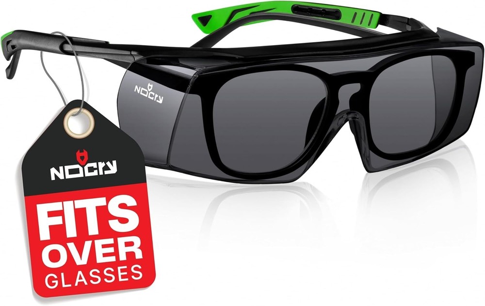 NoCry Tinted Safety Glasses Over Eyeglasses for Men and Women with Anti Scrat…