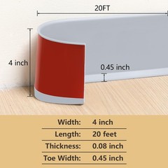 Lifronkit Flexible Baseboard Molding Trim Peel And Stick Rubber Baseboard Trim