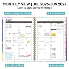 Academic Planner 2026-2027, Weekly and Monthly Calendar Book, July 2026 – Jun…