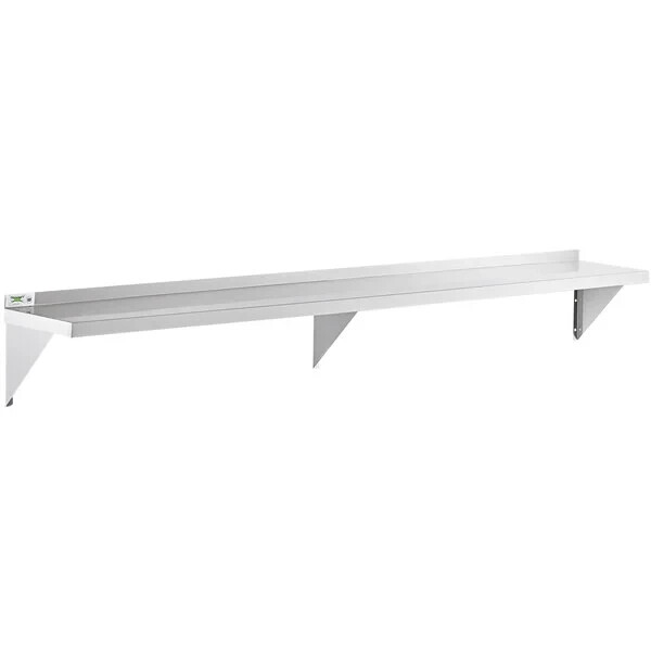 12″W x 96″L Stainless Steel Commercial Kitchen Overshelf Solid Wall Mount Shelf