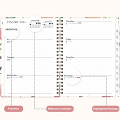 2026 Planner, Weekly and Monthly Calendar Planner Agenda, Jan 2026 – Dec 2026,