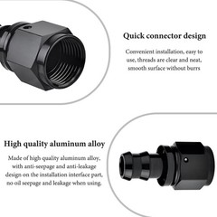 2 PCS 8AN Straight Push Lock Hose Fitting End, Aluminum Female Straight Swivel B