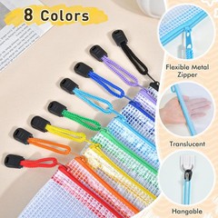 Zipper Pouch Bags 26pcs Mesh Storage Organizer Plastic Zippered Storage Bags