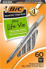 BIC Round Stic Xtra Life Ballpoint Pen, Ultra Long Lasting and Consistent Ink Fl