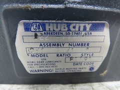 Hub City 264 Wormgear Speed Reducer Gearbox 20:1 Ratio 143TC Mount 87.5 RPM