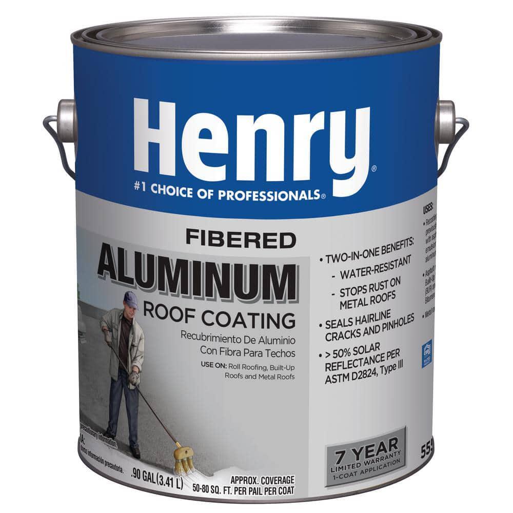 Henry 555 Fibered Aluminum Reflective Roof Coating 0.9 Gal Silver Metal Roofing