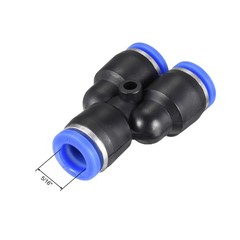 5 PCS 8 mm or 5/16″ od Push To Connect Fittings Blue Y tee Push Fit Fittings