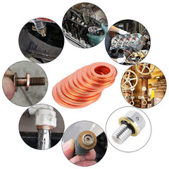 150Pcs Copper Crush Washer Gasket Set Flat Ring Seal Assortment Kit M5 – M22 US