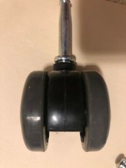 Set of 5 Twin 1-1/2″ Wheel Swivel Furniture Casters Tall Type Grip Ring Stem