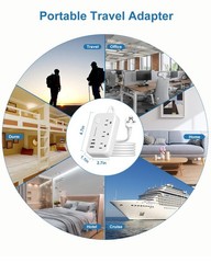 Type E F Plug Adapter, Germany France Travel Plug Adapter with 3 Outlets 3 US