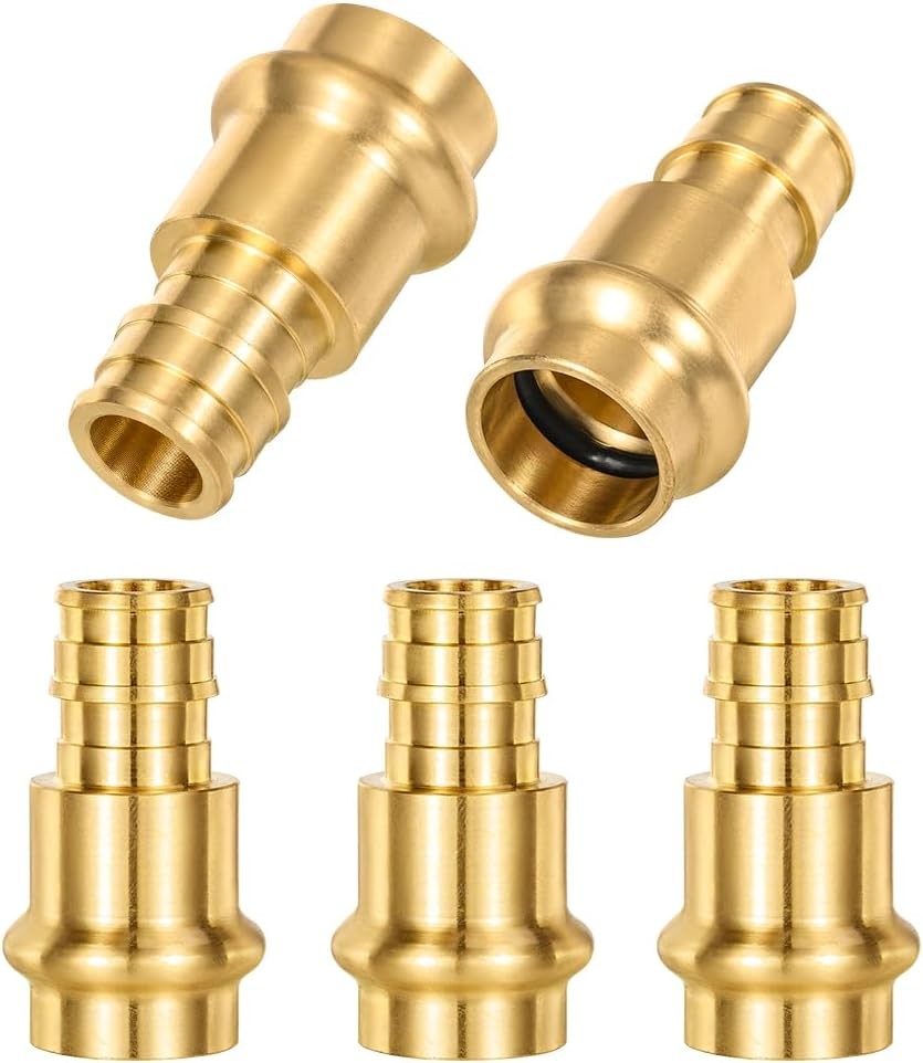 1/2 Inch Press x 1/2 PEX-A Expansion Adapter Copper Fittings 5 Pack