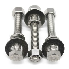 (10 Sets) 1/4-20×2 Stainless Steel Hex Head Screws Bolts, Nuts, Flat & Lock W…