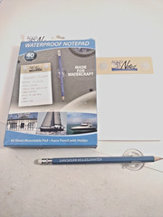 Aqua Boat Notes Waterproof Notepad (MADE IN THE USA) 40 Sheet Pack Aqua Pencil