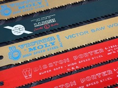 11x Disston Porter Victor 18.5″ oal ( 17.5″ holes ) POWER Hacksaw Blade LOT USA