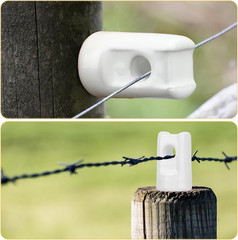 Blulu 50 Pack Ceramic Electric Fence Insulator Heavy Duty Ceramic Porcelain Lag