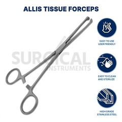 Set Of 2 Pcs Allis Tissue Forceps Clamps 5×6 Teeth 7″+10″ Surgical German Grade