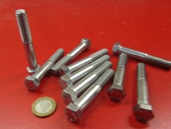 18-8 Stainless Steel Bolt, PT, 7/16-14 x 2 3/4″ Length, 10 pcs