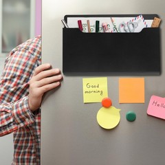 Fuutreo 6 Pcs Magnetic Wall File Organizer 8.3 x 13.8 Inch, Black