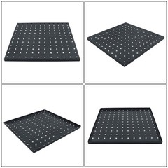 4 Pack 12″x12″ Heavy Duty Black Metal Pegboard Panels Pegboard Wall Organizer