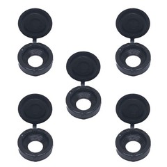 50 Pcs Black Plastic Hinged Screw Cover Caps for Sleek Finish on Projects