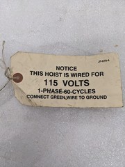 COFFING 08249W JLC4008-1-20 2-TON 8 FPM ELECTRIC CHAIN HOIST HOOK MOUNTED NEW B2