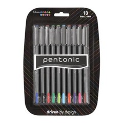 Pentonic Premium Ball Point Pen 1.0 mm Medium Point, 10-Count, Assorted