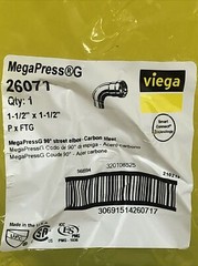 1-1/2” Viega MegaPressG P X FTG Street 90 Elbow Steel Gas Pipe Fitting 26071