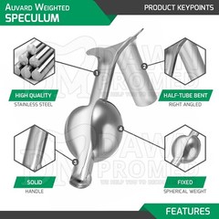AUVARD Weighted Speculum 9″ 3 Pcs Set 2lbs, 2.5lbs, 3lbs OB/GYN Inst German Gr