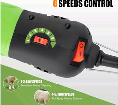 Sheep Shears 500W Professional Clippers, 6-Speed Grooming for Livestock