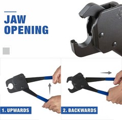 EFIELD Angle Head PEX Crimping Tool for 1/2″ & 3/4″ PEX Copper Rings w/h Cutters