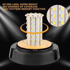 60 LED Beacon Strobe light Flashing Emergency Light Amber roof top lamps