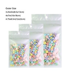 Multi-Sizes Matte Clear White Mylar Zip Lock Pouch Bag w/ Round Holes B02