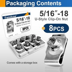20 Pack 5/16-18 Extruded U-Nuts 304 Stainless Steel U Clip Car Clips Fasteners
