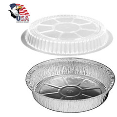 9″ Round Aluminum Foil Pans With Plastic Dome Lids Baking Storage