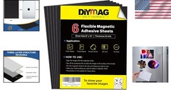 Versatile 8″ x 10″ Flexible Magnetic Sheets with Adhesive Backing – 6 Pack