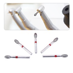 10pcs/Kit AZDENT Dental Diamond Burs Football #368-023F #379-023F Fine Red