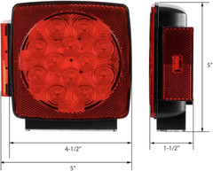 Rear Led Submersible Trailer Tail Lights Kit Boat Truck Waterproof 12V