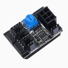 MEIRIYFA 4 Pin Fan Adapter PWM PC Chassis Cooling Hub 8 Way Black