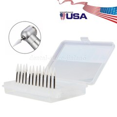 Dental White Stone Flame Mounted Polishing Burs- FG 12/pks Abrasion Point Bur