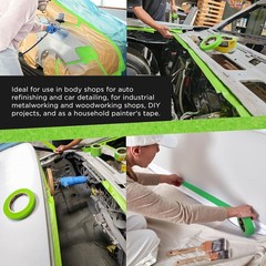 Dura-Gold Green Automotive Masking Tape 1/2 Inch (12mm x 55 Yards), 4 Rolls – Pr