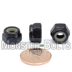 (25) 1/4-20 NE – Nylon Insert Hex Lock Nuts SAE Steel w Black Phosphate & Oil