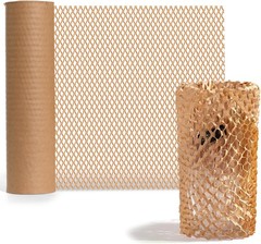 Honeycomb Packing Paper Roll 12 in x 1200 ft, Eco-Friendly Kraft Cushioning Wrap