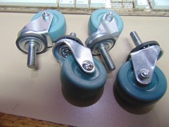 2 Inch Caster Wheels 4 pack Rubber Heavy Duty M10 X 1.5″ swivel 1.25 inch thread
