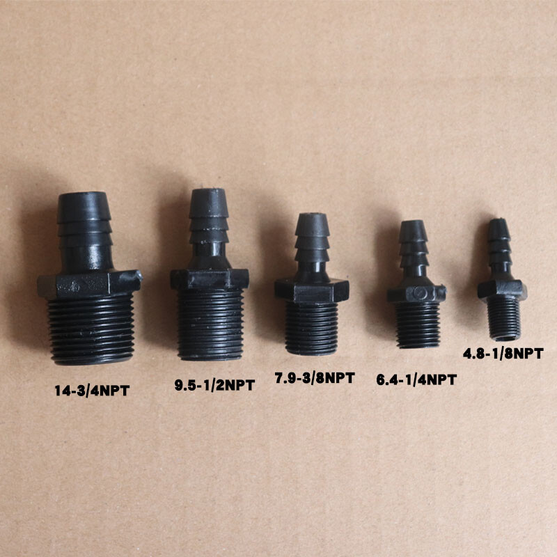 Plastic NPT Male Thread Reducer Connector Barb Hose Pipe Fitting Air Fuel Water