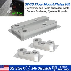3PCS Floor Mount Plates for Stryker Ferno Ambulance Stretcher Fastening System